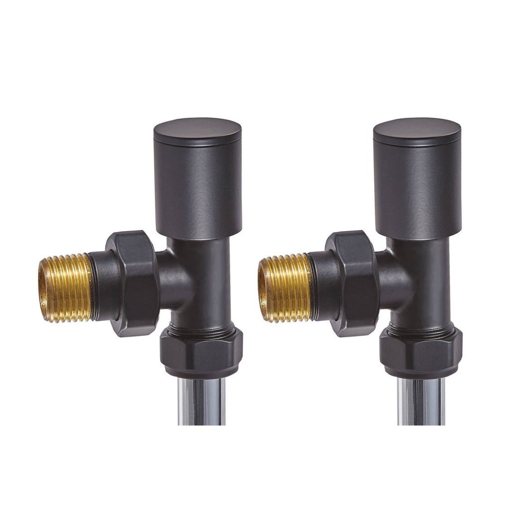 Minimalist Angled Radiator Valves For Radiators