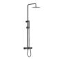 Shower Valve, Rigid Riser Rail, Shower Head and Handset - Matt Black