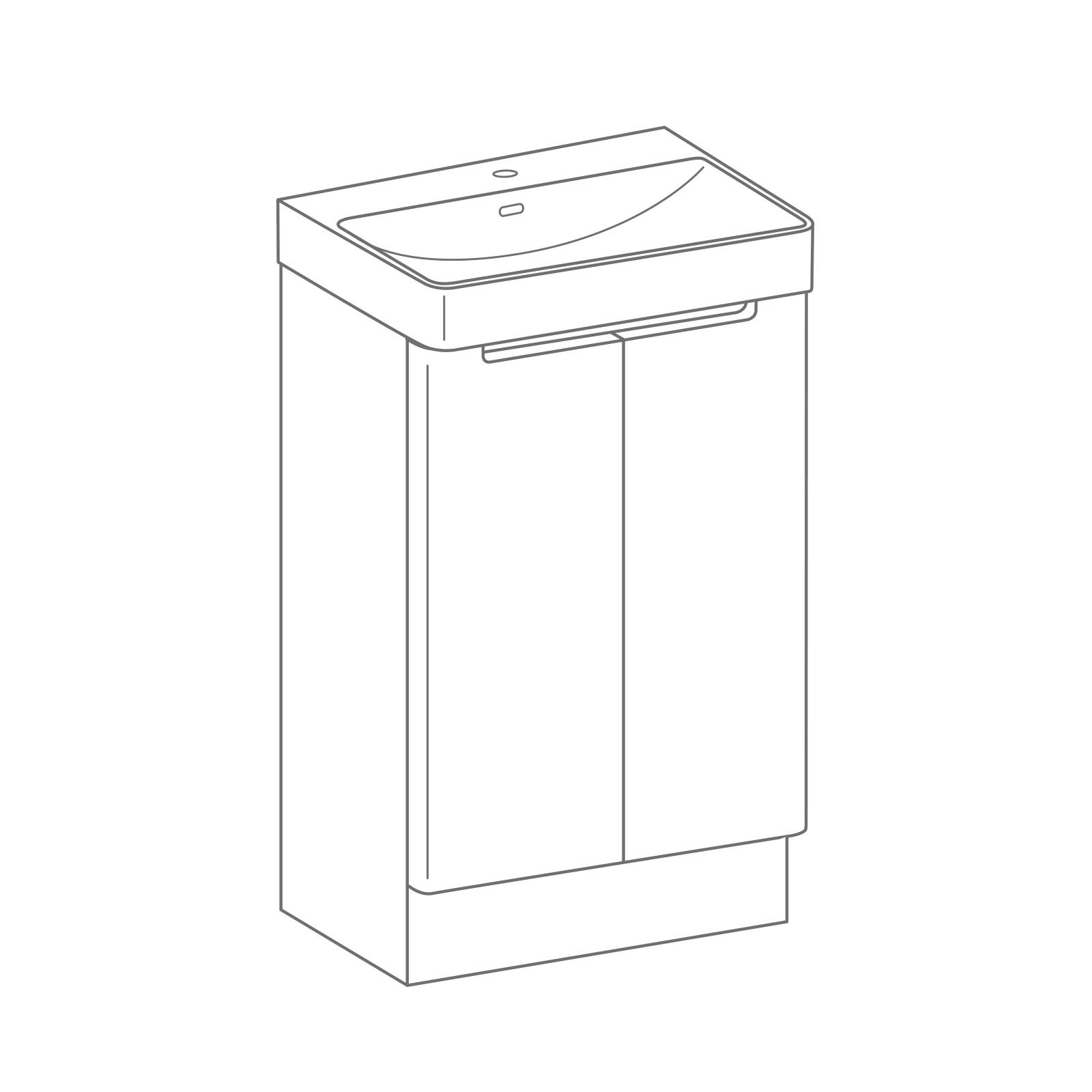 Twin Door Floor Standing Unit & Basin